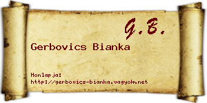 Gerbovics Bianka névjegykártya